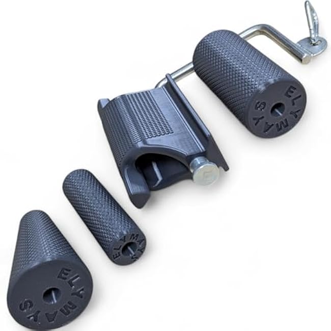 Arm Wrestling Handle Set ¨C Grip Strength Trainer with Metal Mount, 4 Attachments for Wrist, Forearm, and Finger Strengthening