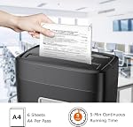 Bonsaii 6 Sheet High Security Micro Cut Paper Shredder, Credit Cards/Mail/Staples/Clips Shredder for Home Use with 4.2 Gallon Bin (C261-D)