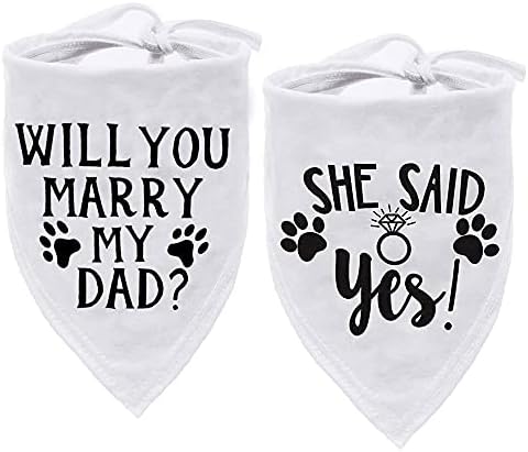 Will You Marry My Daddy Dog Bandana, Dog Wedding Bandana, Dog Engagement Announcement, Wedding Photo Prop, Pet Scarf, Pet Accessories (2 Pack)