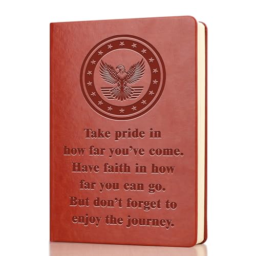 WHLBHG Army Leather Notebook Gift Take Pride in How Far You Have Come Military Deployment Gifts Graduation Gifts (take pride-Army)
