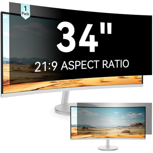 Mamol 34 Inch Curved Computer Privacy Screen Filter for 21:9 Aspect Ratio Widescreen Monitor - Anti...