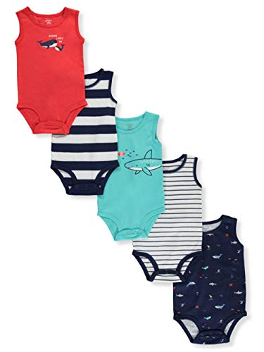 Kit 5 Body Carter's Manga Curta menino - Baleias (3 Meses)
