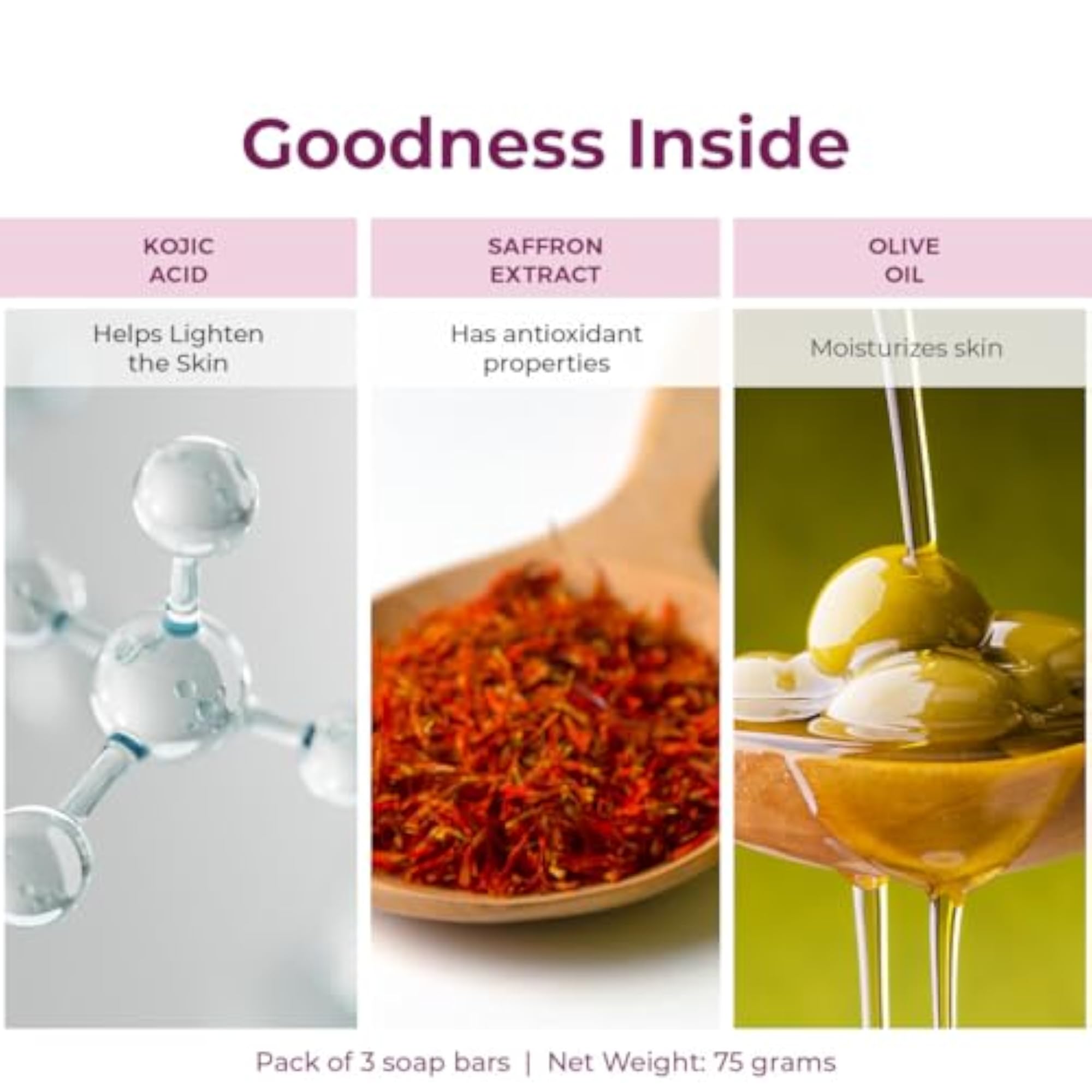 Kozicare Saffron Soap Pack of 6, Skin Brightening