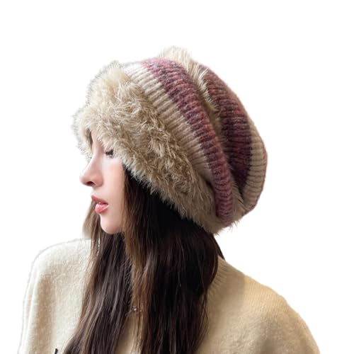 Bonnet en tricot pour femme avec cache-oreilles idéal pour vos balades en montagne