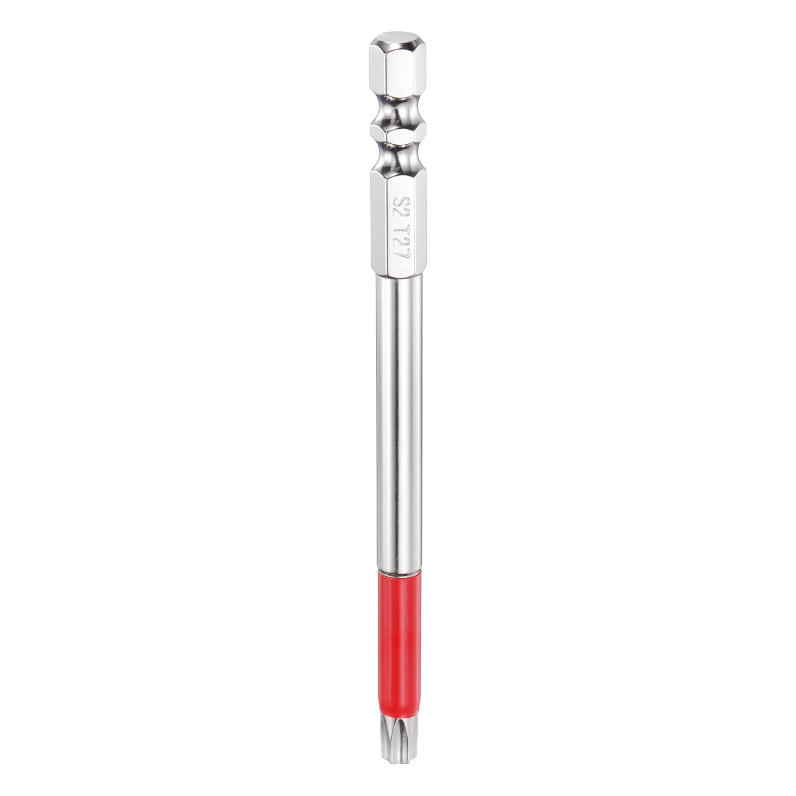 sourcing map TT27 Torx Head Screwdriver Bit 1/4" Hex Shank 100mm Long Magnetic Tamper Proof 6-Point Star Drill Bits S2 Steel Industrial Power Screwdrivers with Hole Tip — image 1