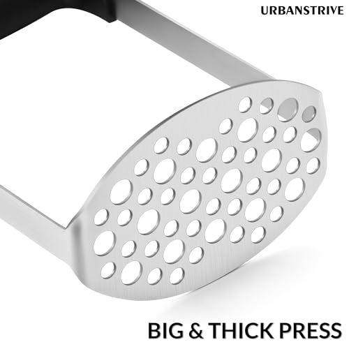 Urbanstrive-Smooth-Mash-Potato-Masher-Stainless-Steel-Durable-Mashed-Potatoes-Masher-Kitchen-Tool-Easy-to-Clean-Soft-Non-slip-Handle-Kitchen-Utensils-Kitchen-Gadgets-Black