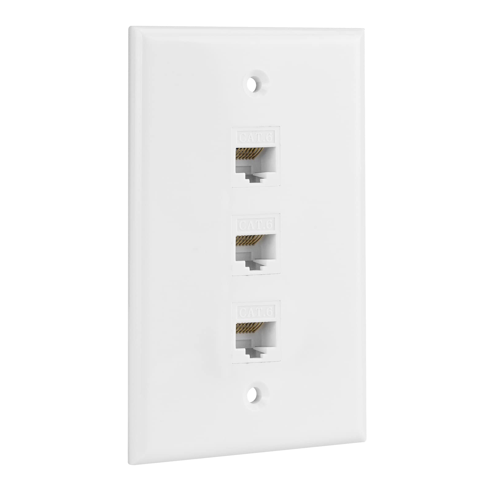Płyta ścienna Ethernet, 3-portowy Cat6 żeński do żeńskiego gniazda ściennego RJ45 Keystone gniazdko ścienne