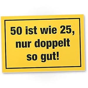 DankeDir! Fünfzig – Kunststoff Schild 30 x 20 cm – Geburtstagsdeko Jubiläum Geschenkidee Geburtstagskarte Partydeko…