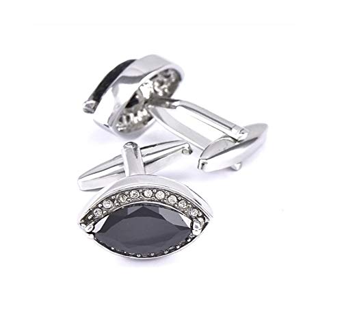 Mancuernillas ovaladas KnBoB para hombre con circonia miniatura 1