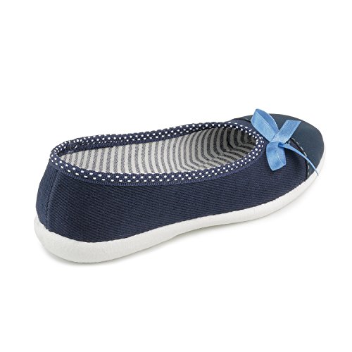 Zyta 5893 Navy Blue Little Girls' Natural Canvas Ballet Flat2