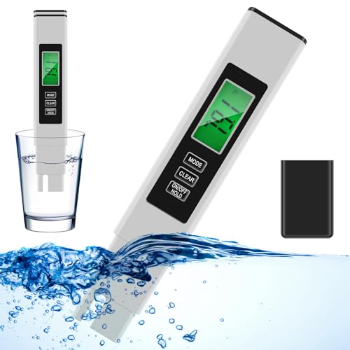 Meter Digital Water Tester, Water Quality Tester, Accurate TDS Water Meter Fast and Easy Water Test, TDS Meter EC Meter Temperature Meter for Drinking Water Hydroponics Aquarium