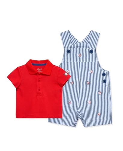 Image of Little Me Baby Boy Shortall Set – 2-Piece, Tee Shirt and Overall Shorts, Cute and Comfy Outfits