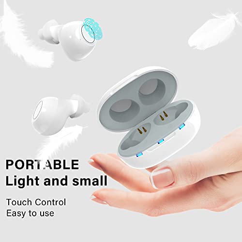 Hearing Aids For Seniors, Onebridge Ite Rechargable Hearing Amplifer With Advanced Noise Cancelling, White, Pair #TOP4