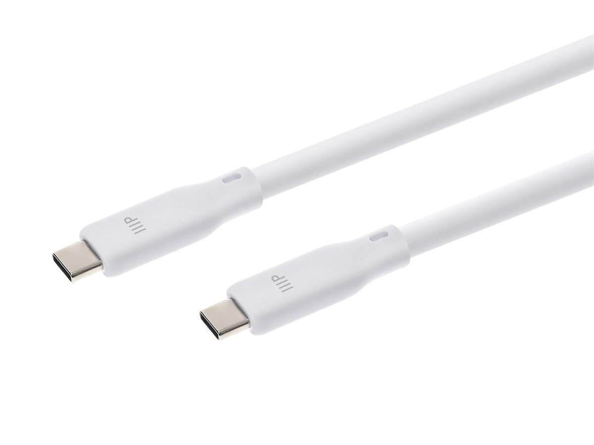 Monoprice USB4 Gen 3 Silicone Cable 3ft White