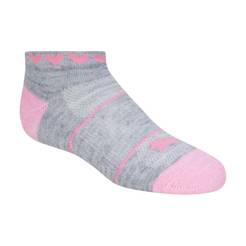 PUMA girls 8 Pack Low Cut Socks + Hair Ties2