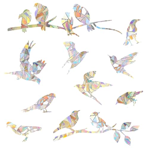Simpeak Autocollants de Fenêtre Prisme, Attrape-Soleil Adhésifs Vitre, Stickers Muraux PVC Anti-Collision Oiseaux, Décorations Transparentes pour Salle à...