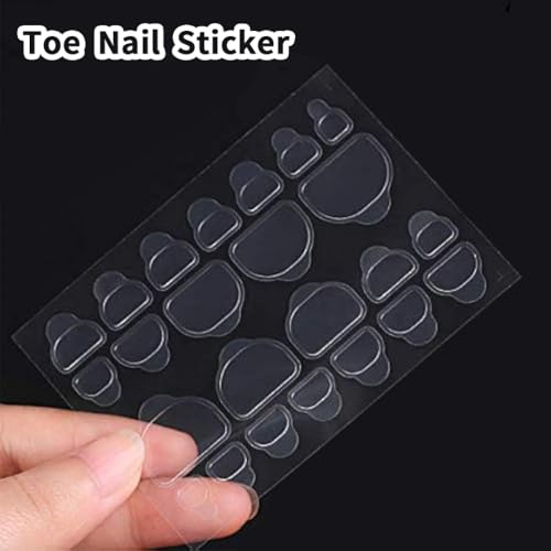 Image of Press On Toe Nails, 24 Pcs Skin Color Fake Toe Nails for Women | Natural-looking artificial toe nail extension kit, convenient full-cover stick on toenails.