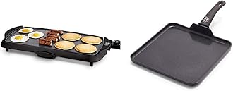 GreenLife 20" Electric Griddle (PFAS-Free) and 11" Griddle Pan Bundle, Ceramic Nonstick Coating, Stay Cool Handles