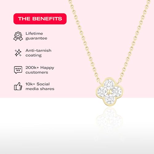 Camilla Clover Necklace - 14kt Gold Plated Necklace for Women, Elegant Dainty Layering Necklace, Wear Alone or Stacked3