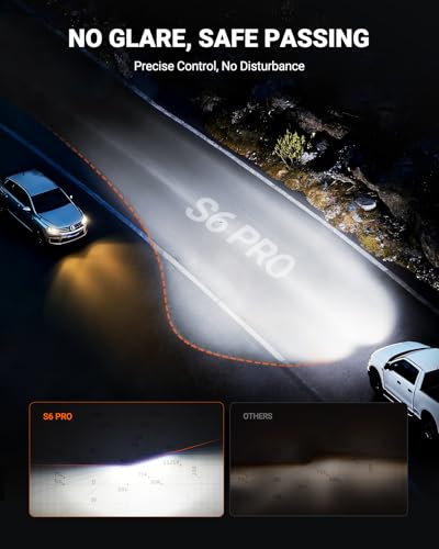 Image of SEALIGHT 9005 LED Fog Light Bulbs 6500K 96,000LM S6Pro Ultra Brightness, Real 1:1 Size 3 Min Plug N Play, IP68proof Canbus Error Free Anti Flicking, Pack of 2