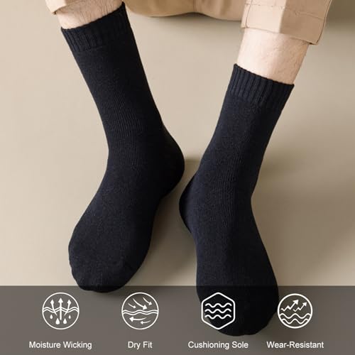 5 Pairs Men & Women Thermal Thick Winter Athletic Socks with Moisture Wicking, Cushioned Sole & Arch Support, Warm Hiking Socks Ultra-Soft & Cozy4
