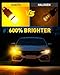 AUXITO Latest 3157 LED Bulb Amber, 3157A LED Turn Signal Bulb, 600% Brighter 3156 3057 4157 3457 4057 4114 LED Bulbs with Projector for Exterior Parking DRL Reverse Tail Brake Blinker Light, Pack of 2