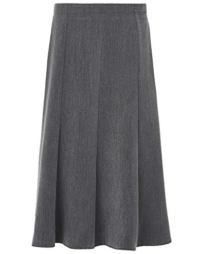 Image of KK Fashion Lines Ladies Long Maxi Skirt 31 Inch 8 Panels Elasticated Waist Sizes 10 to 24 (Grey, 16)