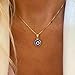 Ieftop 14K Gold Plated Evil Eye Necklace Blue Eyes Amulet Pendant Necklace Turkish Blue Lucky Protection Jewelry Adjustable Delicate Evil Eye Gift for Women