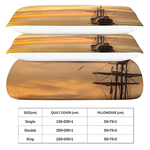 Fermeture éclair sur couette paysage urbain pour lit double
