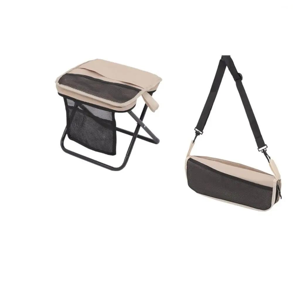 Portable Folding Stool, Camping Stool, Small Foldable Backpack Stool for Camping, Outdoor Folding Chair with Zip with Storage Bag, Ideal for Fishing, Garden, Hiking, Mountain - Collapsible-image-32