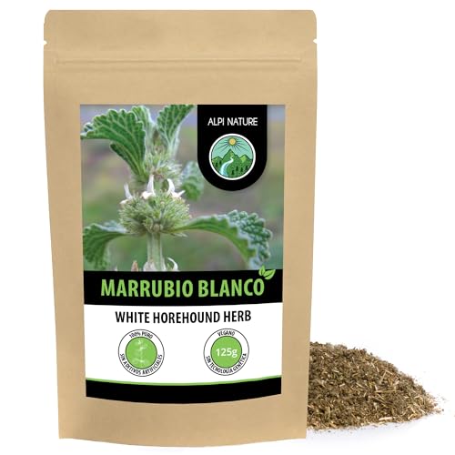 Alpi Nature Marrubio Blanco Infusión 125g, Té de Hojas Sueltas, Marrubio Hierba Seca y Cortada