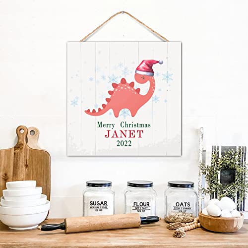Dinosaure avec chapeau de Père Noël, cadeau déco suspendu - 4