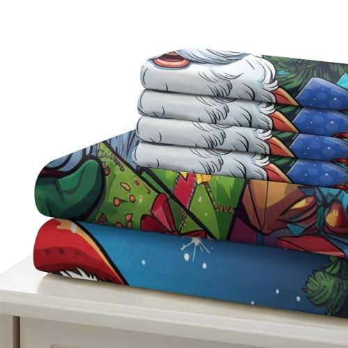Housse de couette Noël 135x200 3 pièces en microfibre douce avec 2 taies - 7