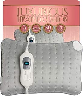 Homefront Electric Heated Cushion, Pad, Pillow - 3 Heat Settings - Back, Neck, Shoulder, Arthritis, Knee & Period Pain - Safety Auto Shut Off Timer (40 x 30 x 14 cm)