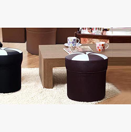 Tabouret de coiffeuse chic et pouf de chambre en cuir