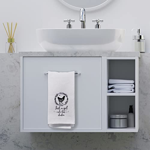 Negiga Just A Girl Who Loves Chicken Dish Cloths Towels 24X16 Inch,Floral Chicken Silhouette Decor Decorative Dish Hand Towels For Kitchen Bathroom,Chicken Towels For Kitchen,Chicken Lover Gifts #TOP1