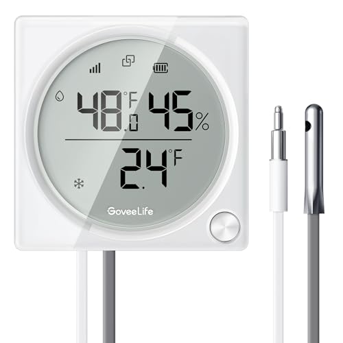 GoveeLife 2.0 Refrigerator Thermometer Dual Probes with LCD, 1-Pack