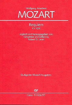 Amazon.com: Mozart: Requiem, K. 626 (completed by Levin) (Study Score ...