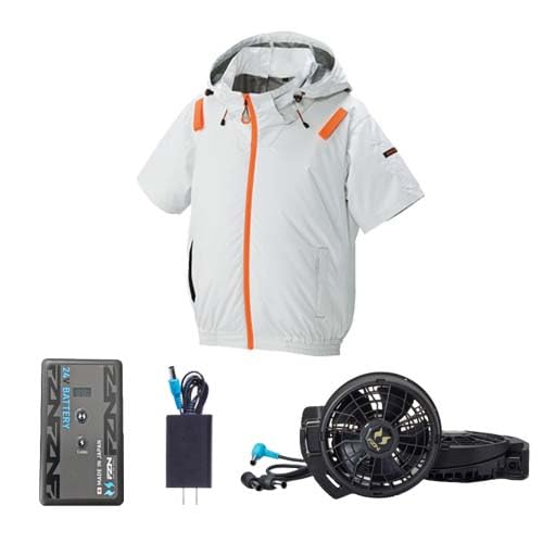 [�A�^�b�N�x�[�X] �󒲃E�F�A �`�^���t�[�h�����u���]����24V�o�b�e���[�ƂȂȂ߃t�@���Z�b�g 1145+RD9691NJ+RD9610PH S�`5L �T���G�X �󒲕��_��(�O���[ S)