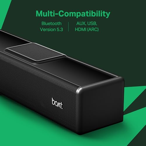 Image of Boat Aavante 2.2 800, 80W Signature Sound, 2.2 CH Built-in Subwoofer, Multi Port, EQs, Back-Lit Touch Controls, Remote, Bluetooth Sound bar, Home Theatre Soundbar Speaker (Premium Black)