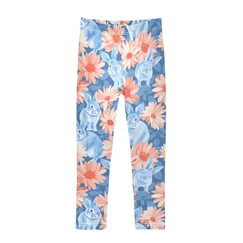 Blue Rabbit Daisy Blossom Girls Leggings Soft Stretch Workout Yoga Dance Pants for Kids Casual Tights