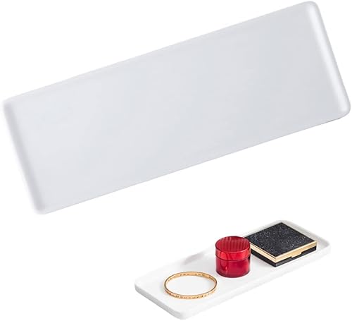 Miniatura 8 de Bandeja de cerámica para lavabo de baño, bandeja pequeña delgada para jabón, toallero para velas (grande, rosa)