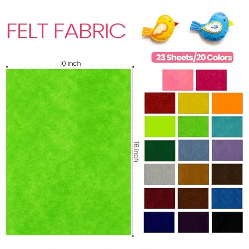 Image of Moukeren 240 Pcs 10 x 16 Inch Felt Sheets, Rainbow