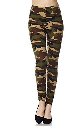 Girl's Poly Cotton Camouflage Army Print Design Jegging (Multicolour; Free Size)