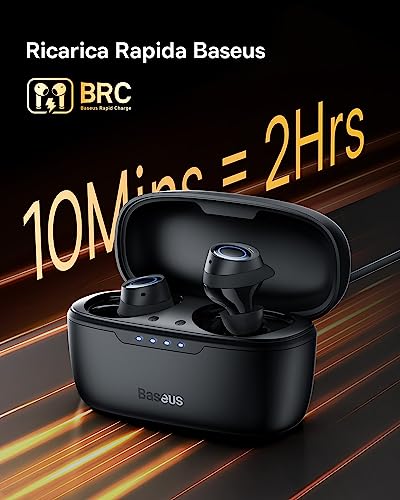 Baseus Cuffie Bluetooth con Cancellazione Attiva Ibrida del Rumore da -48dB, Riproduzione di 140 0re, Waterproof IPX6, 4 Microfoni ENC, Bassa Latenza di 0,038s, Auricolari Bluetooth 5.3 - Bowie MA10 - Immagine 5
