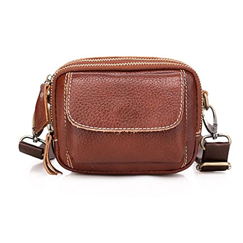 Eysee Leder Gürteltasche, Herren Handytasche mit Geldbörse, Vintage Geldbeutel mit Gürtelschlaufe Umhängetasche Damen,16cm (L) *12 cm (H) * 8 cm (B),Braun