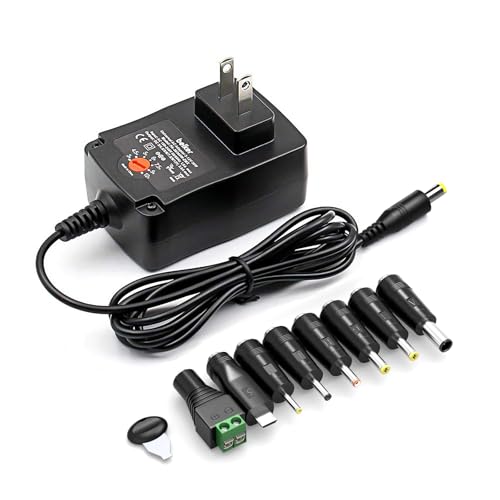 Belker 36W Universal 3V 4.5V 5V 6V 7.5V 9V 12V AC DC Adapter Power Supply for LCD LED Light Strip Router HUB Speaker Smart Phone TV Box 1A 1.5A 2A 2.5A 3A 3000mA Amp Max.