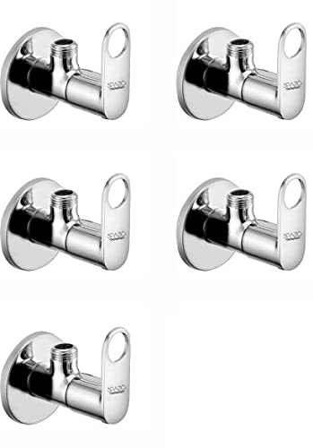 See full amazon price history chart for SPAZIO Stainless Steel MAX Collection Angle Cock/Angle Valve Bathroom Faucets Taps and Faucet Angular Stop Cock Wash Basin for Geyser Tap, Chrome Plated with Wall Flange, Pack of 5 SPAZIO Stainless Steel MAX Collection Angle Cock/Angle Valve Bathroom Faucets Taps and Faucet Angular Stop Cock Wash Basin for Geyser Tap, Chrome Plated with Wall Flange, Pack of 5 (B09GFWMS8R) Amazon Price History, Amazon Price Tracker