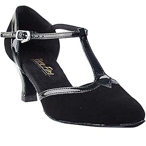 Very Fine Dance Shoes Women's Ballroom Dance Shoes Tango Wedding Salsa Dance Shoes Black Nubuck 9627EB Comfortable 2.5