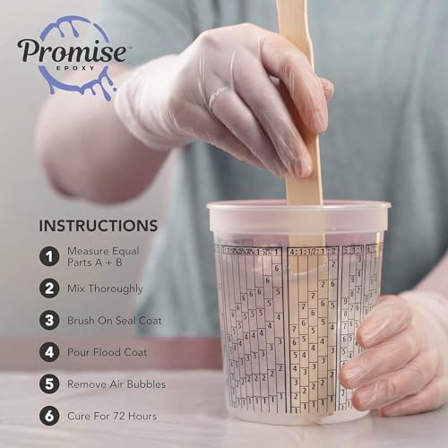 Incredible Solutions Promise Epoxy - 1 Gallon Kit Of Uv Art Formula Crystal Clear Coating Table Top Epoxy Resin With Superior Uv Resistant Hard Finish On Tabletop thumb #3